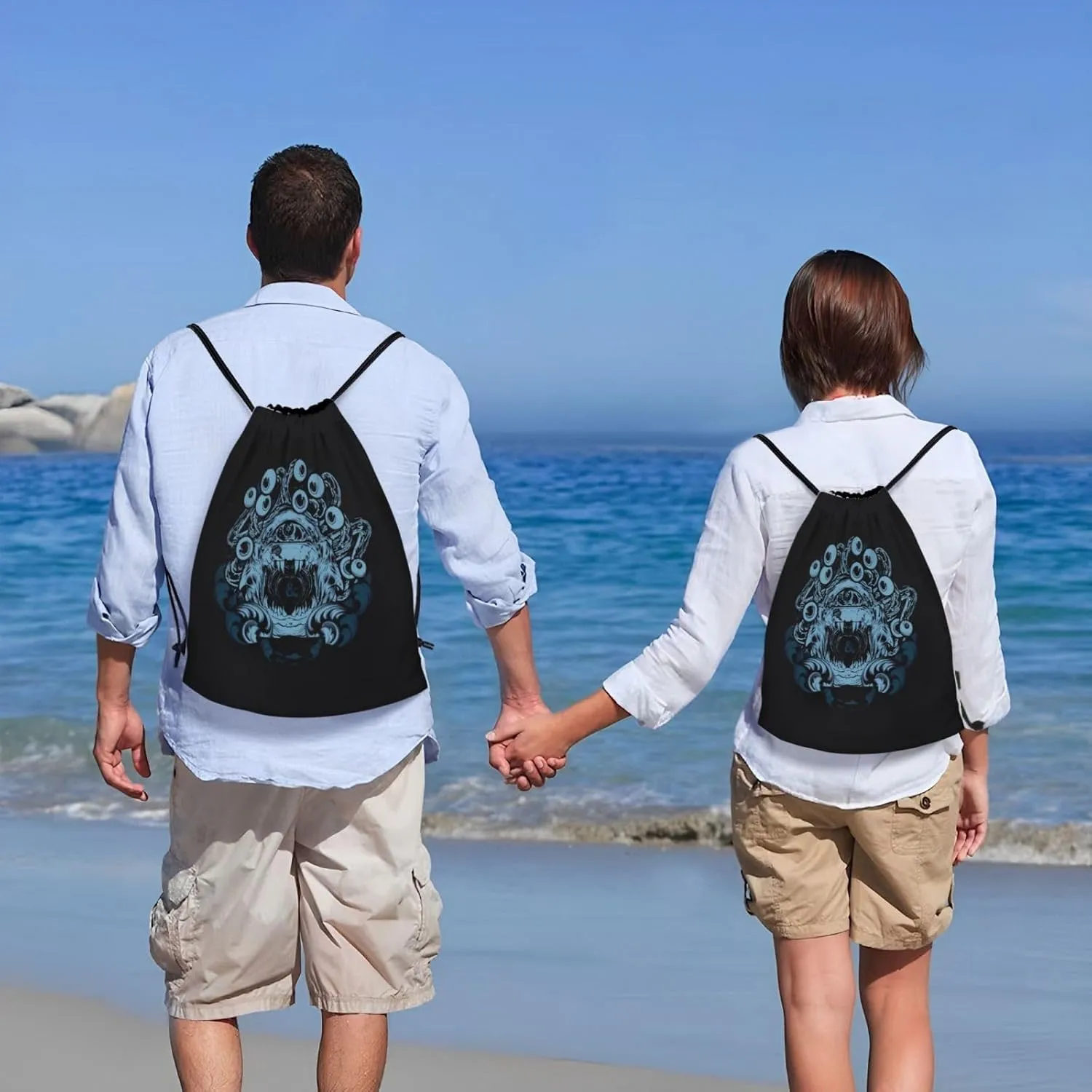 Dungeons Game Drawstring Backpack Dragons Sports Gym Bag Foldable Bag For Beach Yoga Medium