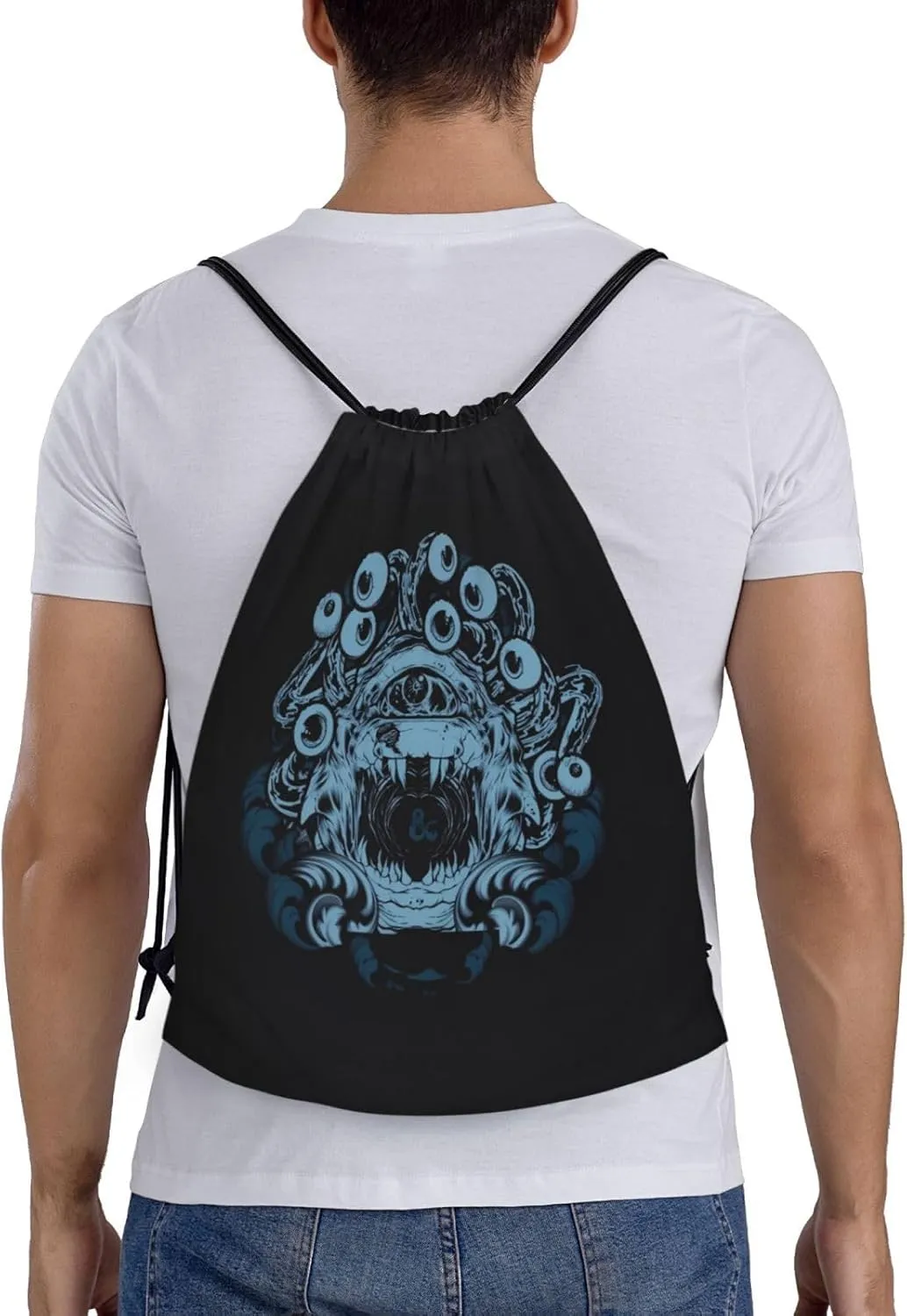 Dungeons Game Drawstring Backpack Dragons Sports Gym Bag Foldable Bag For Beach Yoga Medium