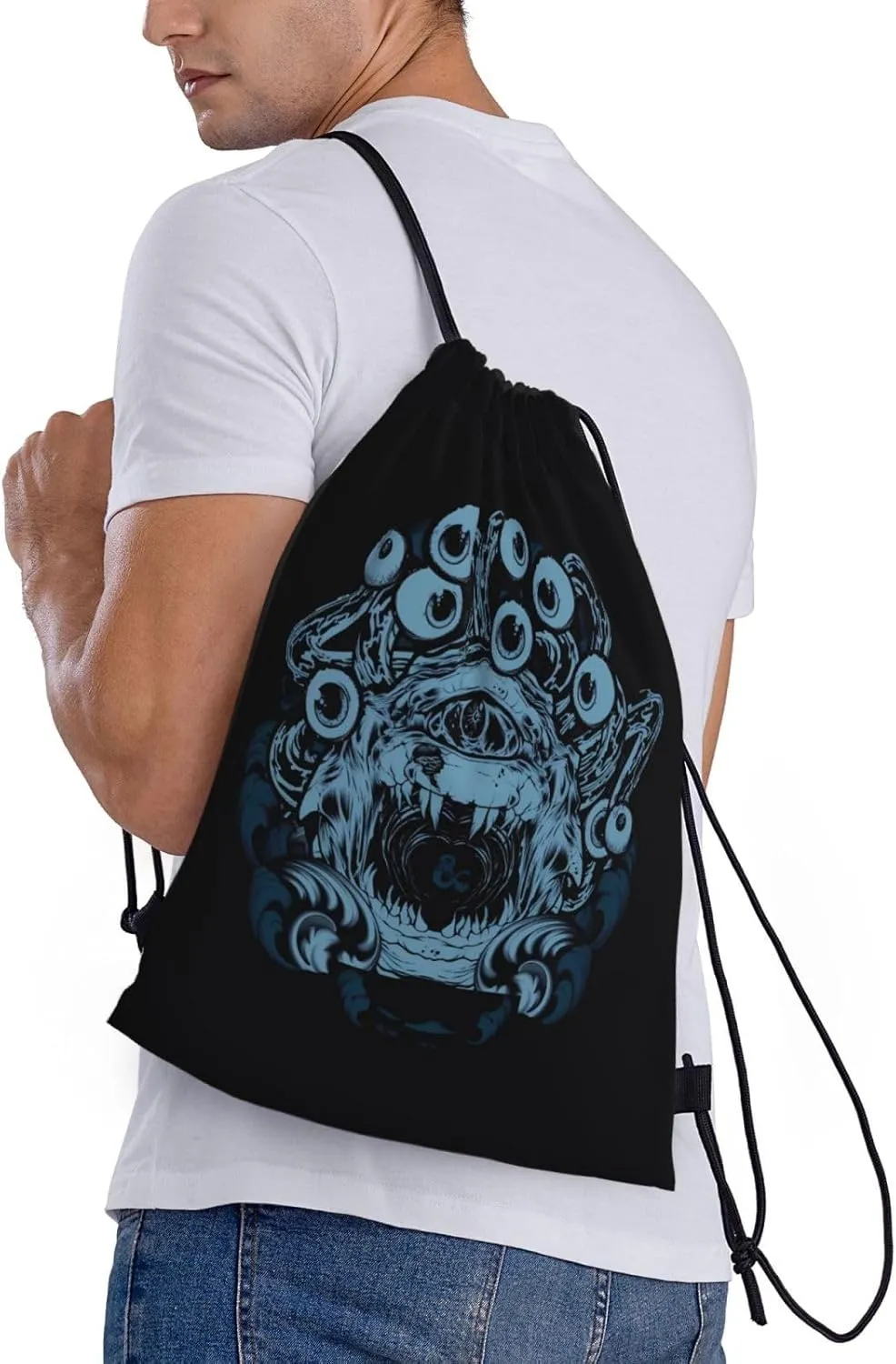 Dungeons Game Drawstring Backpack Dragons Sports Gym Bag Foldable Bag For Beach Yoga Medium