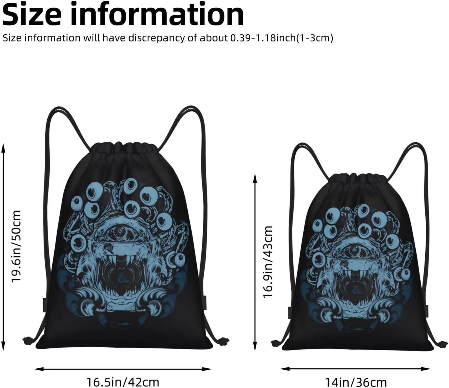 Dungeons Game Drawstring Backpack Dragons Sports Gym Bag Foldable Bag For Beach Yoga Medium