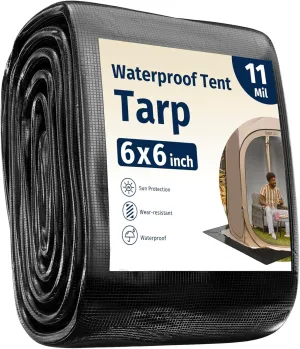 EAST OAK Waterproof Tarps for Outdoors as Tent Floor Mat for EAST OAK Screen House & Pop-Up Tent 6 x 6 FT, 11 Mils Thick, Multipurpose Protective Tarps, Tarp Waterproof, Sun Protection, 93.7" x 93.7"