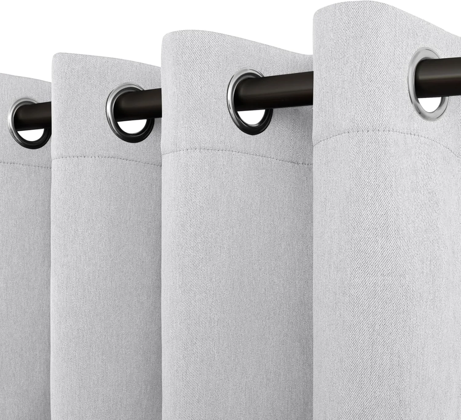 Easy-Going Linen Look Blackout Curtain 84 Inch Length Grommet Window Curtain Drapes for Bedroom, Living Room Thermal Insulated Room Darkening (Set of 2 Panels, Greyish White)