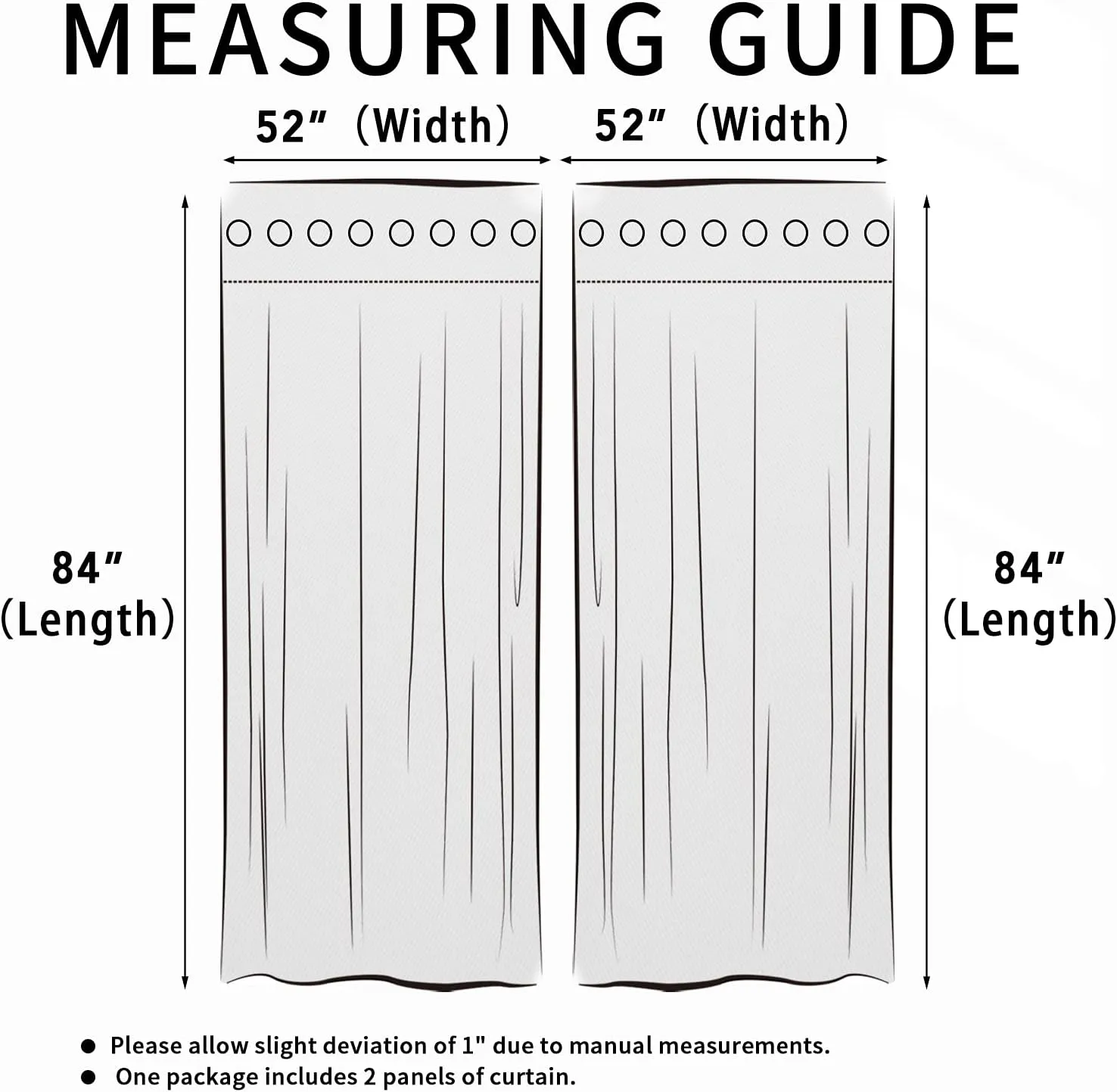 Easy-Going Linen Look Blackout Curtain 84 Inch Length Grommet Window Curtain Drapes for Bedroom, Living Room Thermal Insulated Room Darkening (Set of 2 Panels, Greyish White)