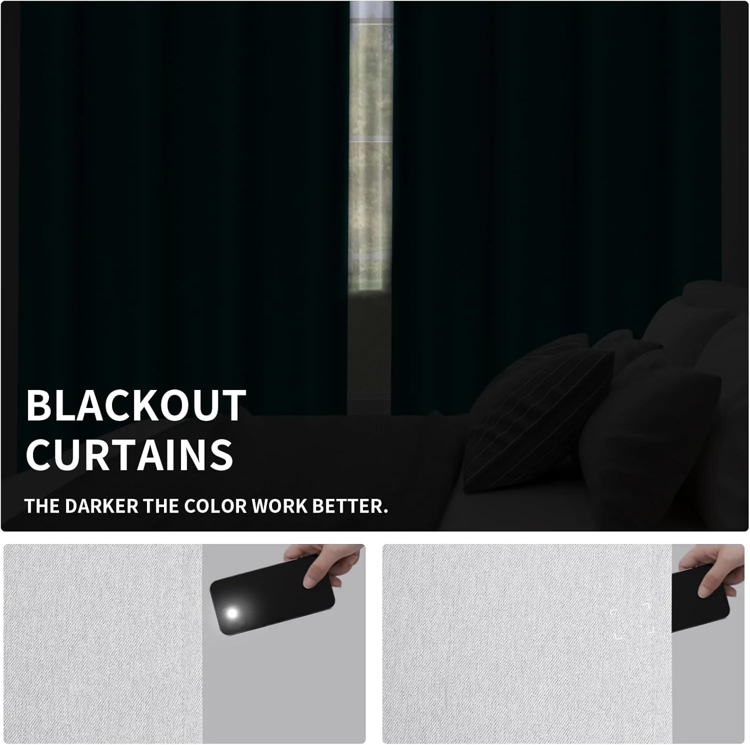Easy-Going Linen Look Blackout Curtain 84 Inch Length Grommet Window Curtain Drapes for Bedroom, Living Room Thermal Insulated Room Darkening (Set of 2 Panels, Greyish White)