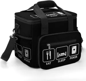 Eat Sleep Poker Portable Cooler Bag Insulated Lunch Backpack Coolers Travel Picnic Beach Work