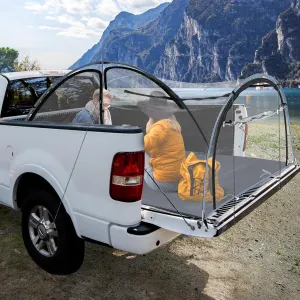 EighteenTek Truck Tent Bed Pickup Camping 2 Person Camper Shell Pop Up Automatic Setup Waterproof PU2000mm Double Layer Rainfly Adjustable 5 5.5 6 6.5 8 ft