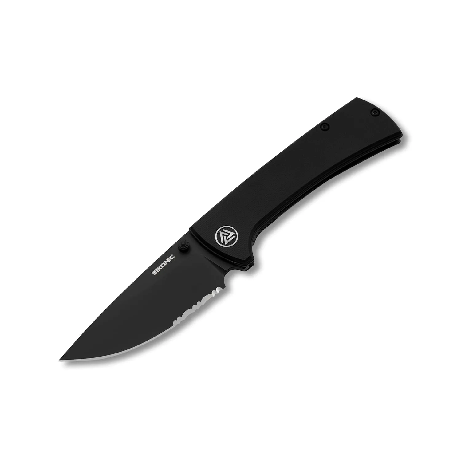 EIKONIC RCK9 BLACK G10 SERRATED FOLDING KNIFE