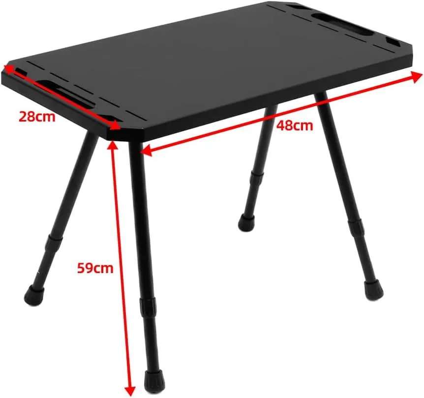 Ejoyous Foldable Camping Table, Aluminum Alloy Folding Table Adjustable Height Picnic Desk Outdoor Camping Gear for Tailgate Beach Camp (Almond Color)