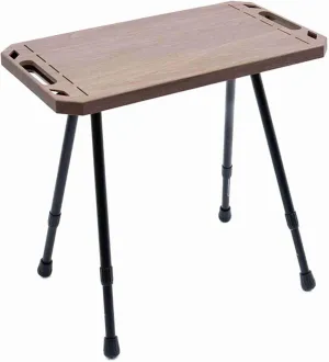 Ejoyous Foldable Camping Table, Aluminum Alloy Folding Table Adjustable Height Picnic Desk Outdoor Camping Gear for Tailgate Beach Camp (Wood Grain Color)