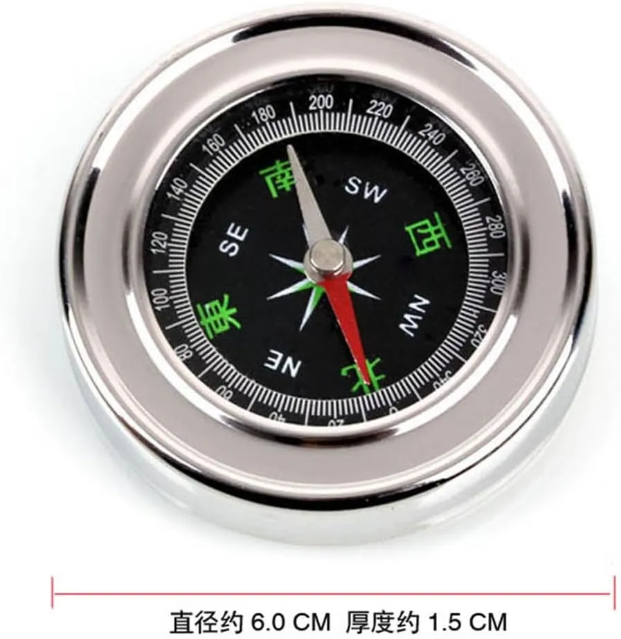 Embossed Outdoor Camping Compass Stainless Steel Quasi-Compass Climbing Navigation Tool
