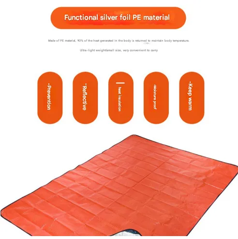 Emergency Survival Record-breaking sale Waterproof Thermal (Orange/Silver) Voice-activated Duty Reflective Blanket PE - Tarp Heavy