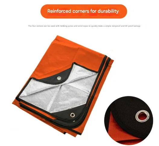 Emergency Survival Record-breaking sale Waterproof Thermal (Orange/Silver) Voice-activated Duty Reflective Blanket PE - Tarp Heavy