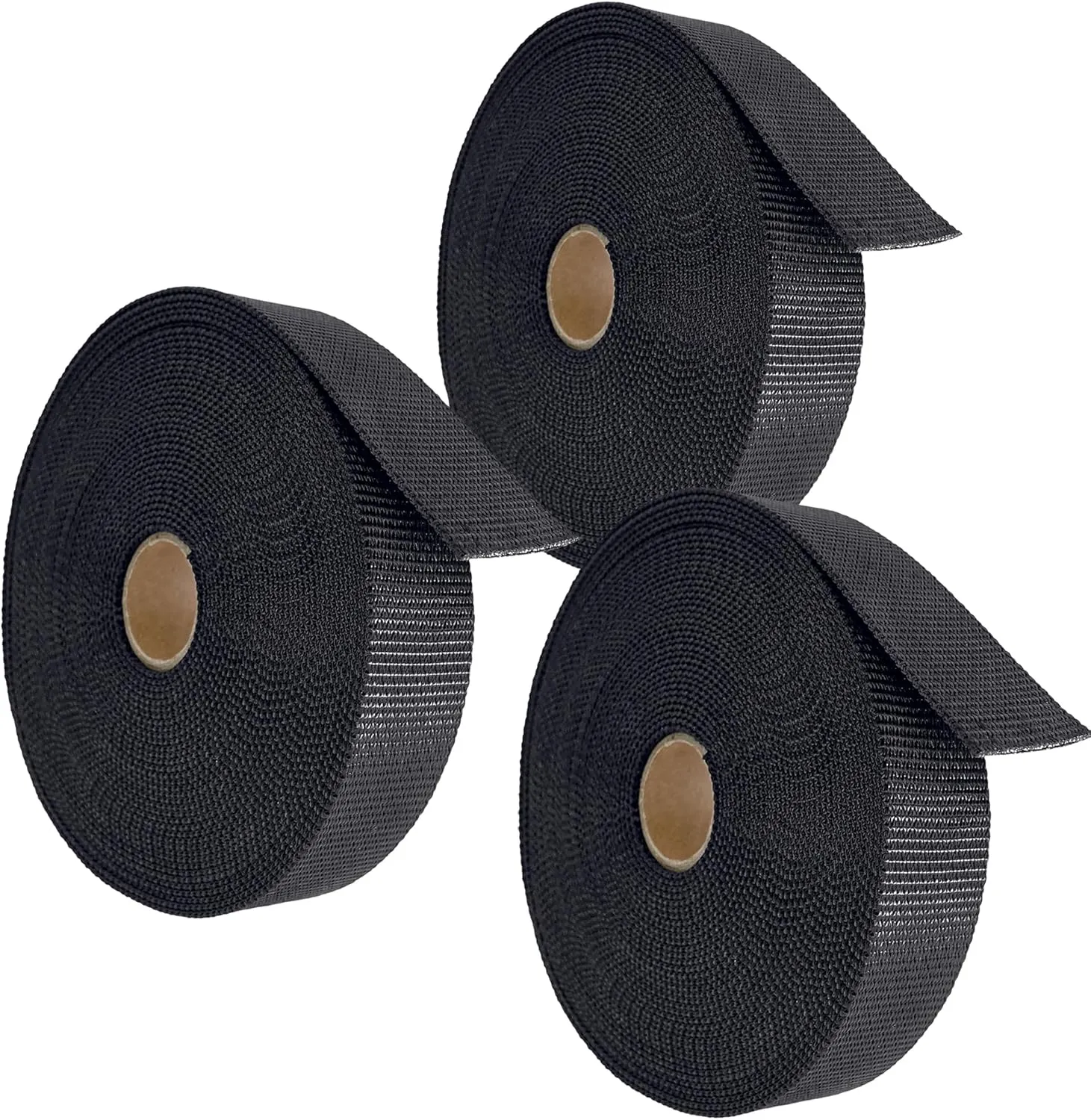 emma kites 1 Inch Polyester Webbing Black – 1800lbs Heavy Duty Tough for MYOG Tarp Shelter Tie-Out, Hammock Tree Strap, Fabric Mesh Banner Flag Reinforced Hem, Homemade Suspension Sling DIY