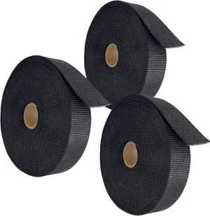 emma kites 1 Inch Polyester Webbing Black – 1800lbs Heavy Duty Tough for MYOG Tarp Shelter Tie-Out, Hammock Tree Strap, Fabric Mesh Banner Flag Reinforced Hem, Homemade Suspension Sling DIY