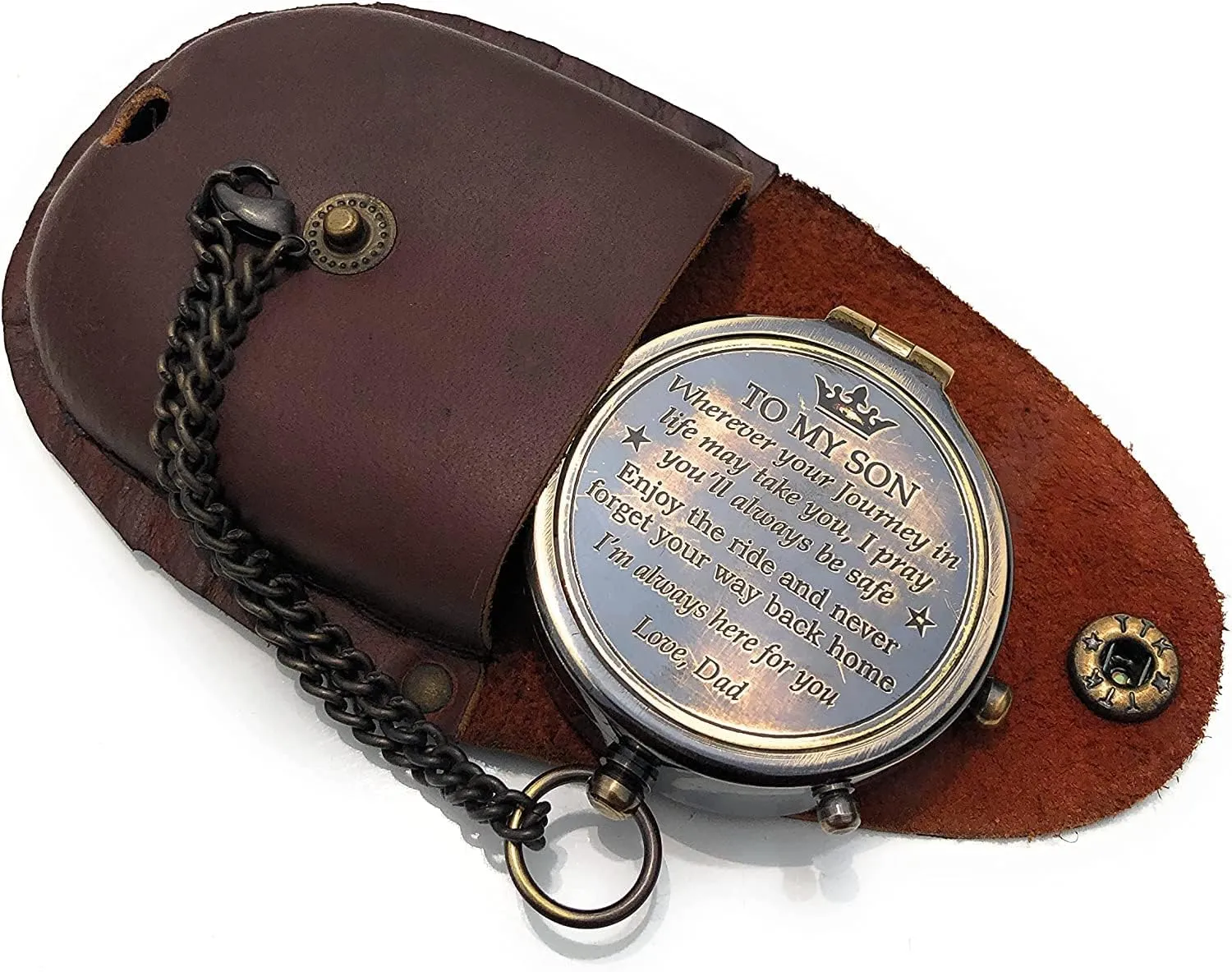 Engraved Brass Compass Gift to My Son/to My Daughter Be Strong Our Son/Our Daughter Nautical Gift A Perfect and Unique Gift with Leather Case (to My Son)