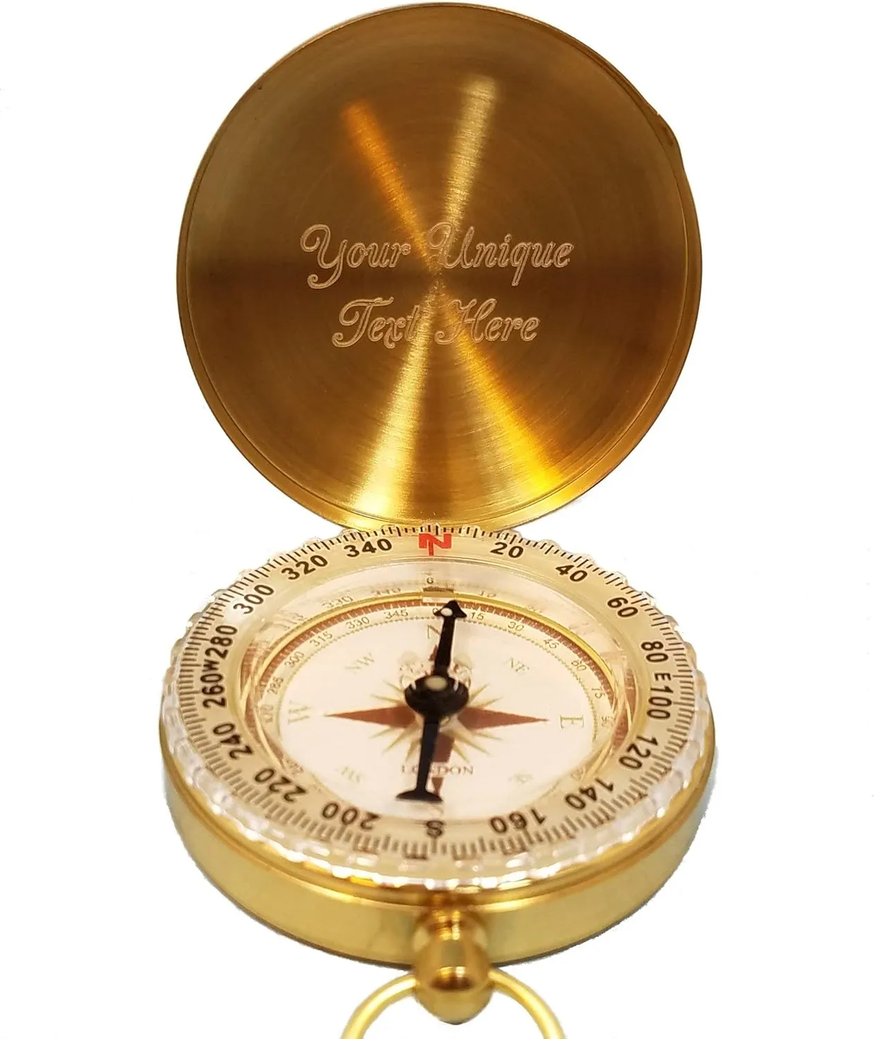 Engraved Brass Compass Personalized with Thoreau's Go Confidently Quote