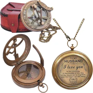 Engraved Compass, Gift for Husband,Anniversary,Wedding Gift for Him, Long Distance Boyfriend Gift, Fiance Gift I Miss You Long Distance Relationship Gift for Army Boyfriend Gift