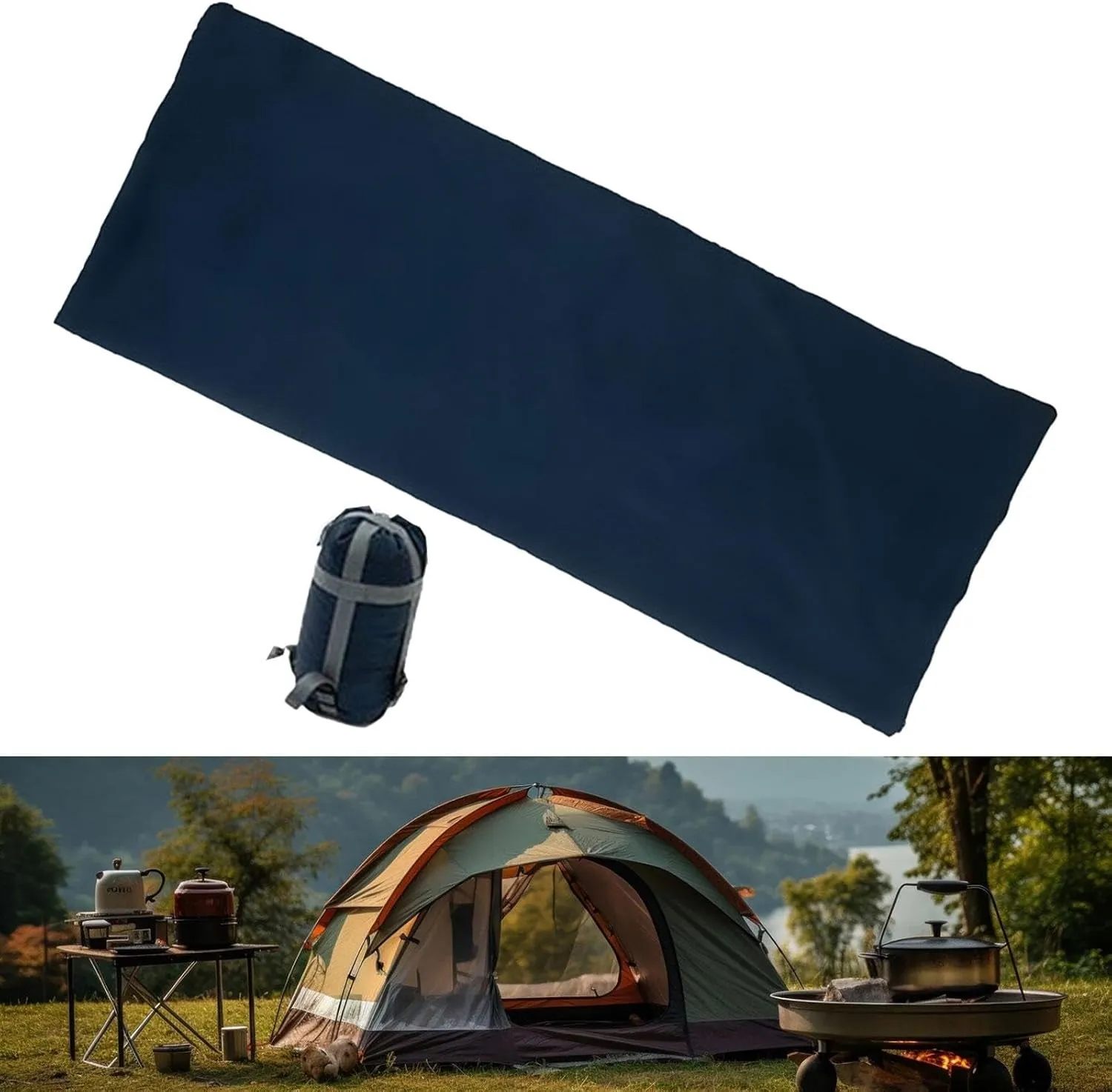 Envelope Sleeping Bag for Adults, 3 Season Comfortable Single Sleeping Bag, Outdoor Camping Sleeping Bag for Travel