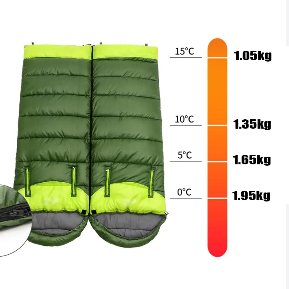 Envelope Sleeping Bag, Warm Waterproof Lightweight Camping Sleeping Bag, 190cm75cm,Can Be Spliced Double Sleeping Bag, Sleeping Bags for Adults and Children Camping -1kg_Blue Right Super