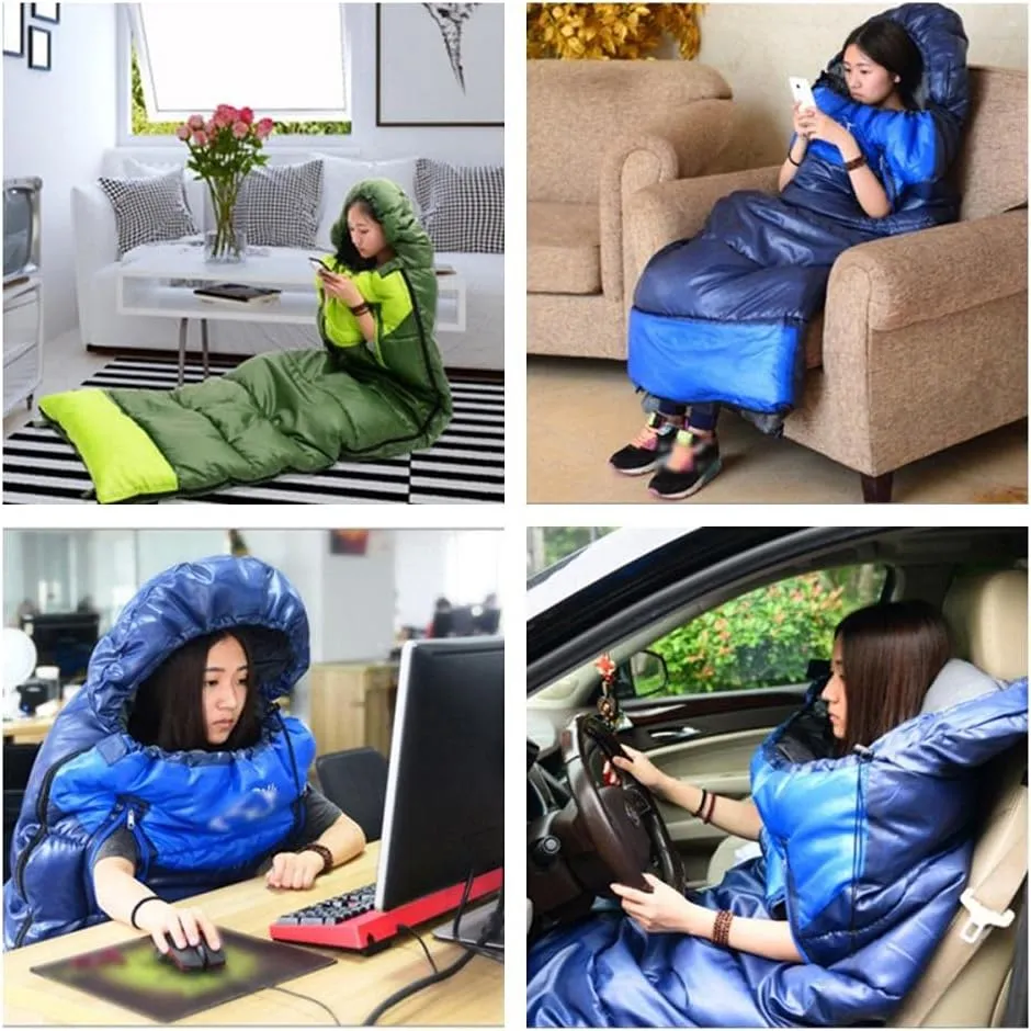 Envelope Sleeping Bag, Warm Waterproof Lightweight Camping Sleeping Bag, 190cm75cm,Can Be Spliced Double Sleeping Bag, Sleeping Bags for Adults and Children Camping -1kg_Blue Right Super