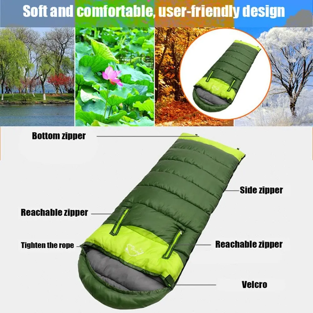 Envelope Sleeping Bag, Warm Waterproof Lightweight Camping Sleeping Bag, 190cm75cm,Can Be Spliced Double Sleeping Bag, Sleeping Bags for Adults and Children Camping -1kg_Blue Right Super