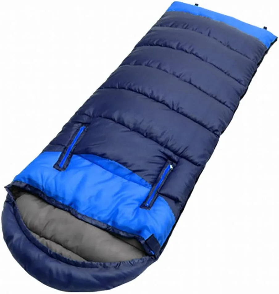 Envelope Sleeping Bag, Warm Waterproof Lightweight Camping Sleeping Bag, 190cm75cm,Can Be Spliced Double Sleeping Bag, Sleeping Bags for Adults and Children Camping -1kg_Blue Right Super