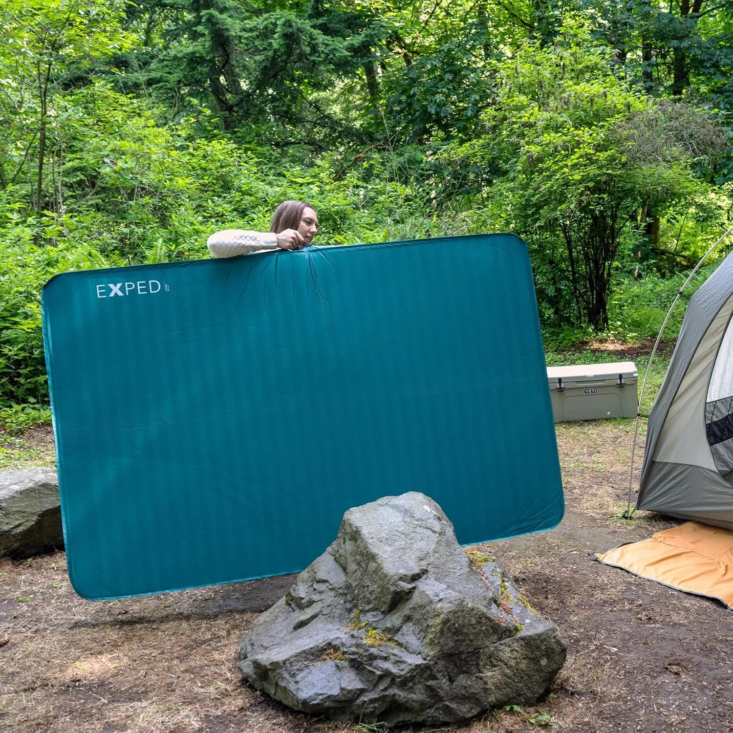 Exped MegaMat Duo Long Wide Plus - Self Inflating Soft Car Sleeping Mat, 4” Foam Pad, Pump Included