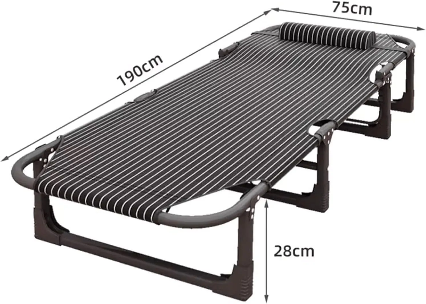 EYPKPL cots for Sleeping Folding Camping Cot Steel Camping Cots 4-Position Adjustable Backrest Cots for Camping Load 180kg Camping Cots for Adults Stretching Freely