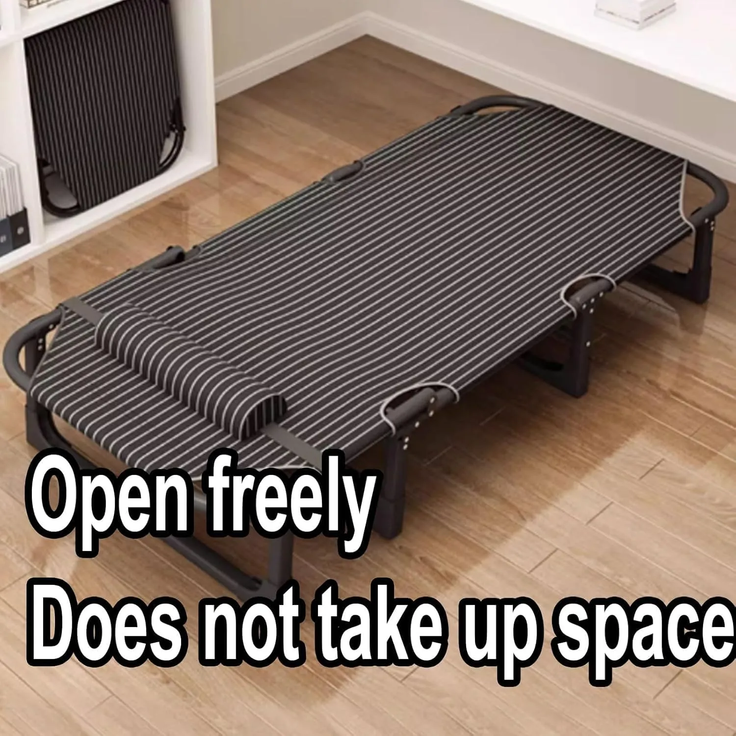 EYPKPL cots for Sleeping Folding Camping Cot Steel Camping Cots 4-Position Adjustable Backrest Cots for Camping Load 180kg Camping Cots for Adults Stretching Freely