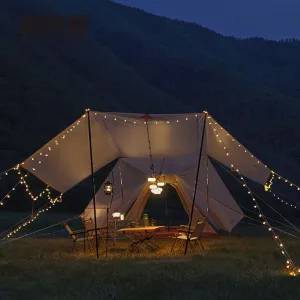 Family Camping Tent Large Double Layer Pyramid Tent Camping Mongolian Yurt Tent for Picnic Festival Beautiful Scenery