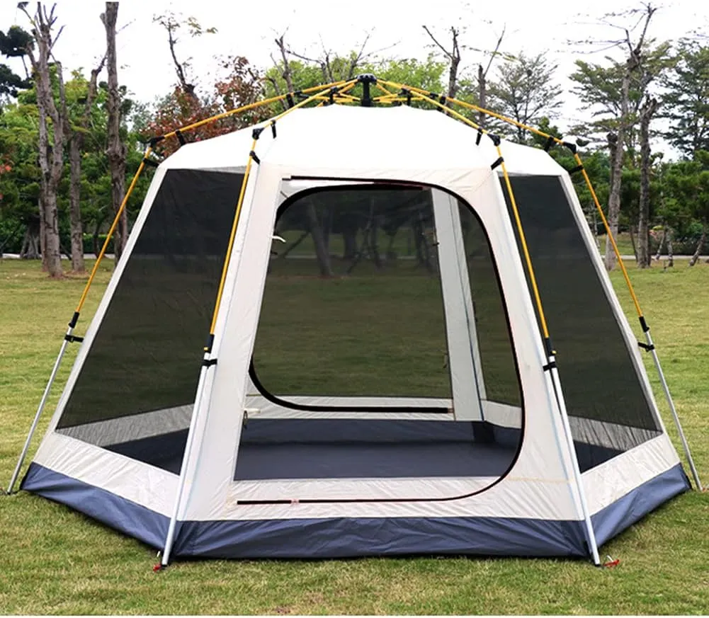Family Camping Tent Waterproof Double Layer Automatic Opening Hydraulic Tent Waterproof Dome Tent with Porch for Climbing Fishing Festivals Garden