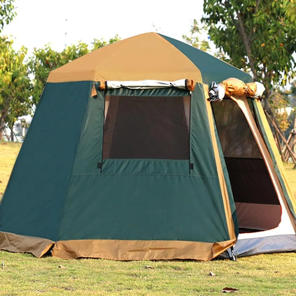 Family Camping Tent Waterproof Double Layer Automatic Opening Hydraulic Tent Waterproof Dome Tent with Porch for Climbing Fishing Festivals Garden