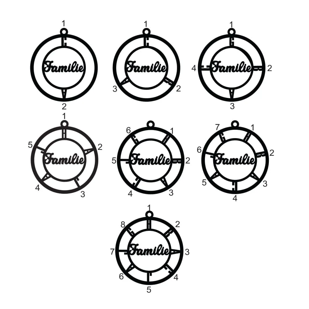 Family  Compass Necklace