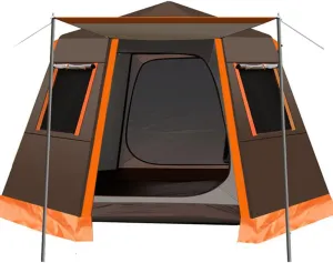 Family Outdoor Camping Tent Automatic Pop-Up Tent 3-4 Person Double Layer Instant Tent Easy Set Up Ideal Outdoor Gifts