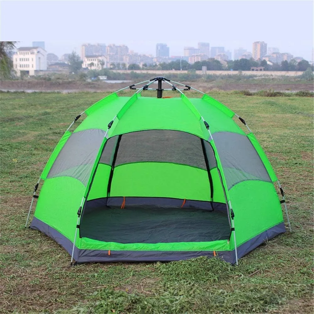 Family Tent Outdoor Tent Double Layer Camping 3-5 Person Rainproof Tent Canopy Tent for Camping Outdoor Tent (Orange 240cm*240cm*130cm) (Orange 240cm*240cm*130cm)