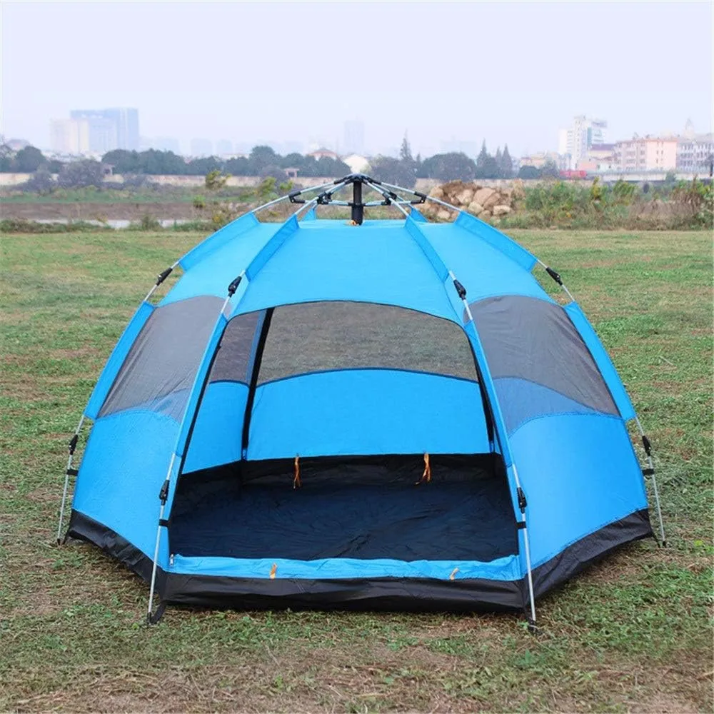 Family Tent Outdoor Tent Double Layer Camping 3-5 Person Rainproof Tent Canopy Tent for Camping Outdoor Tent (Orange 240cm*240cm*130cm) (Orange 240cm*240cm*130cm)