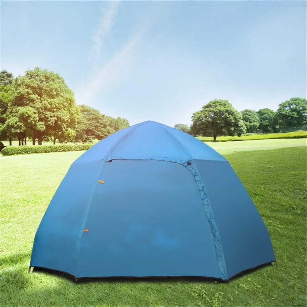Family Tent Outdoor Tent Double Layer Camping 3-5 Person Rainproof Tent Canopy Tent for Camping Outdoor Tent (Orange 240cm*240cm*130cm) (Orange 240cm*240cm*130cm)