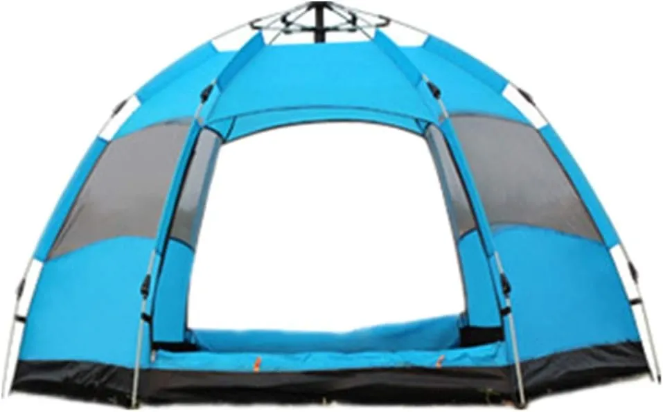 Family Tent Outdoor Tent Double Layer Camping 3-5 Person Rainproof Tent Canopy Tent for Camping Outdoor Tent (Orange 240cm*240cm*130cm) (Orange 240cm*240cm*130cm)