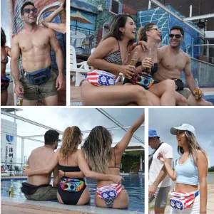 Fannypack with Speakers. Bluetooth Fanny Pack for Parties/Festivals/Raves/Beach/Boats. Rechargeable, Works with iPhone & Android. (Grey)