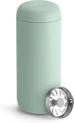 Fellow 16 oz Carter Move Travel Mug - Vacuum-Insulated Stainless Steel Travel Coffee Mug - Coffee Tumbler with Ceramic Interior and Splash Guard - Mint Chip
