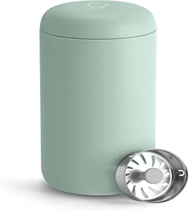 Fellow 16 oz Carter Move Travel Mug - Vacuum-Insulated Stainless Steel Travel Coffee Mug - Coffee Tumbler with Ceramic Interior and Splash Guard - Mint Chip