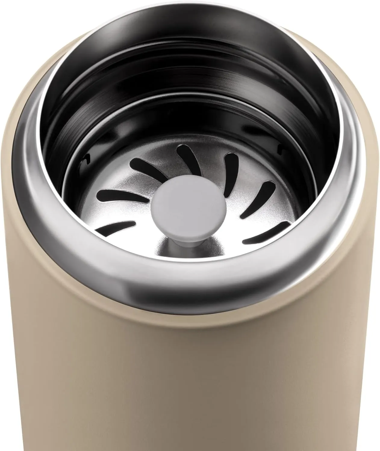 Fellow 16 oz Carter Move Travel Mug - Vacuum-Insulated Stainless Steel Travel Coffee Mug - Coffee Tumbler with Ceramic Interior and Splash Guard - Sand Dune