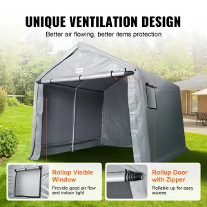 (FINAL PRICES ARE LOWER ON OUR SITE!) VEVOR Portable Shed Outdoor Storage Shelter, 8 x 14 x 7.6 ft Heavy Duty  Instant Storage Tent Tarp Sheds with Roll-up Zipper Door and Ventilated Windows For Motorcycle, Bike, Garden Tools