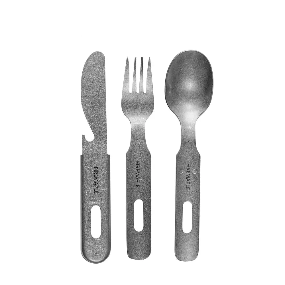 FIRE-MAPLE Antarcti 3-in-1 Utensils Set – Stainless Steel Camping Cutlery (Fork, Knife, Spoon)