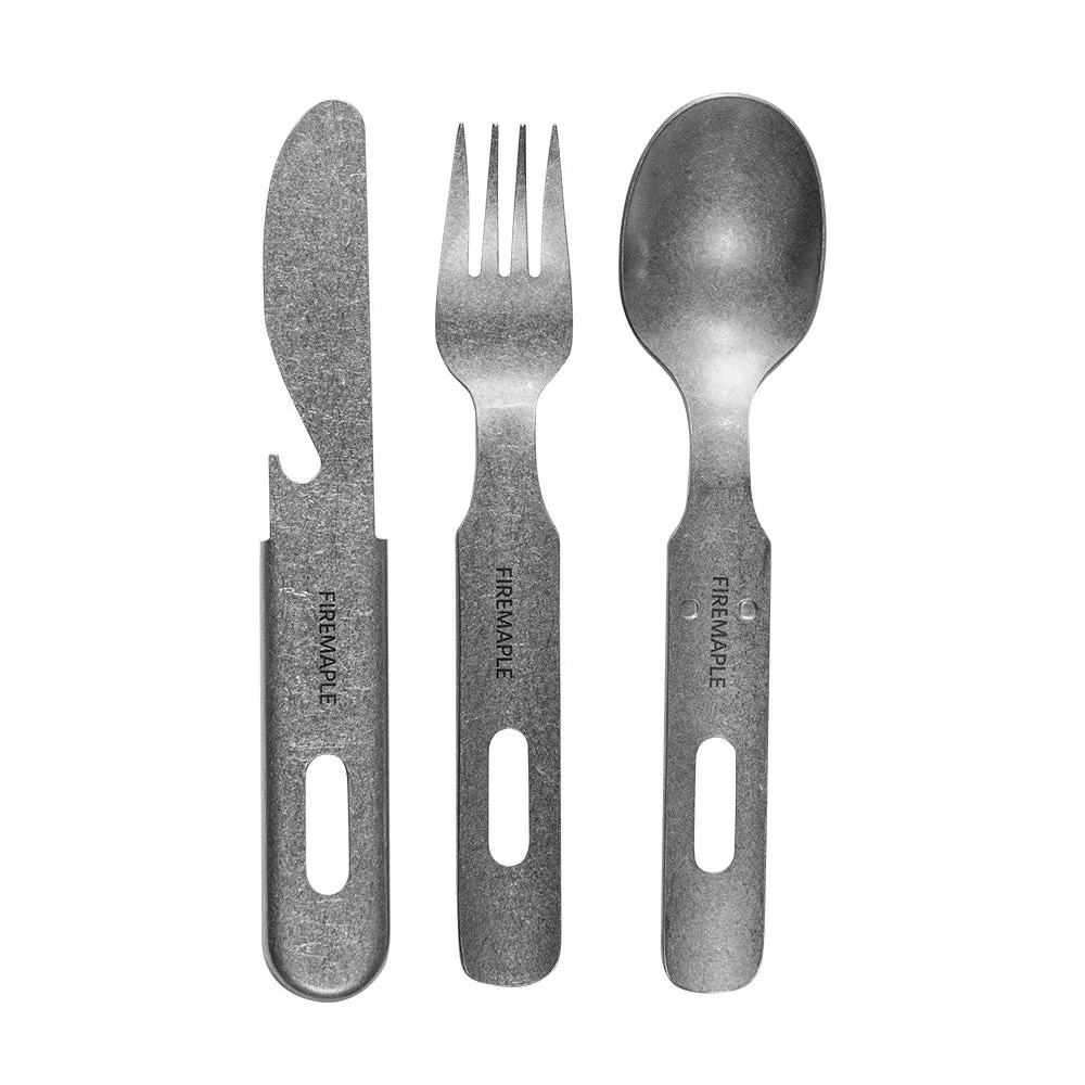 FIRE-MAPLE Antarcti 3-in-1 Utensils Set – Stainless Steel Camping Cutlery (Fork, Knife, Spoon)