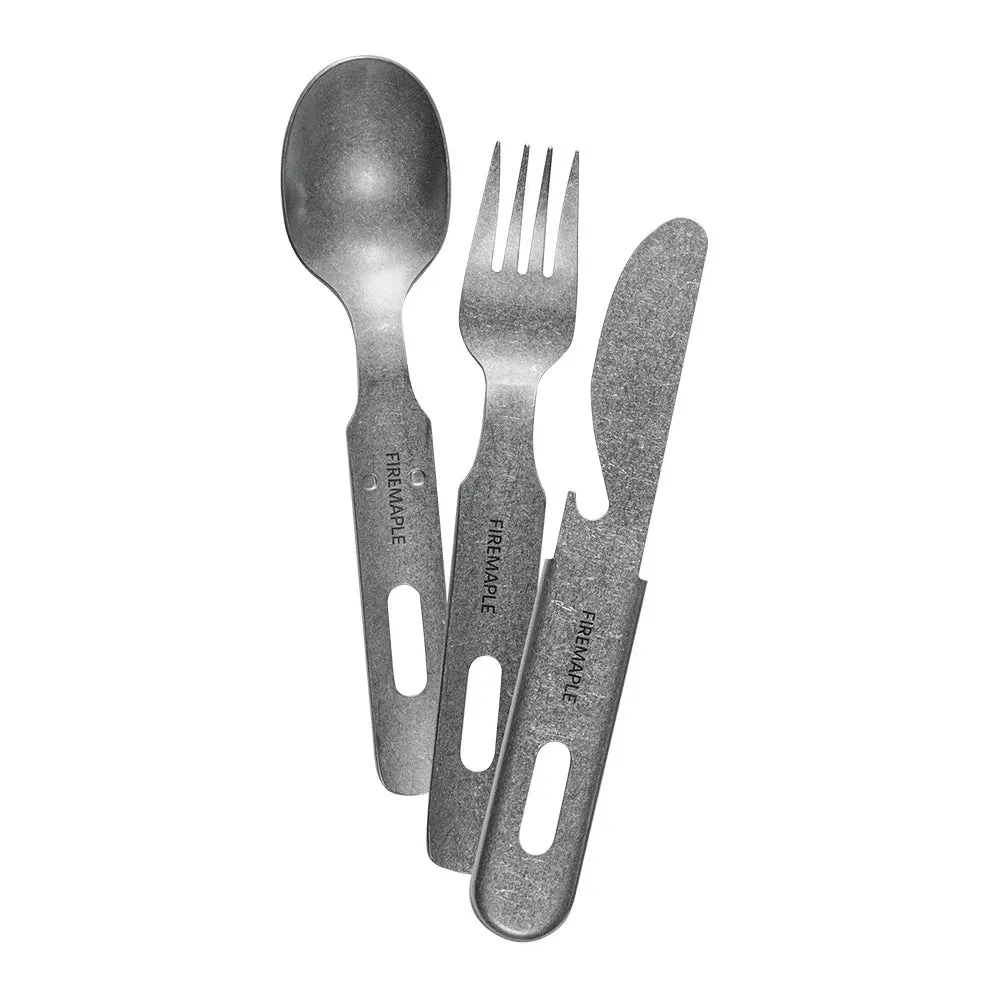 FIRE-MAPLE Antarcti 3-in-1 Utensils Set – Stainless Steel Camping Cutlery (Fork, Knife, Spoon)