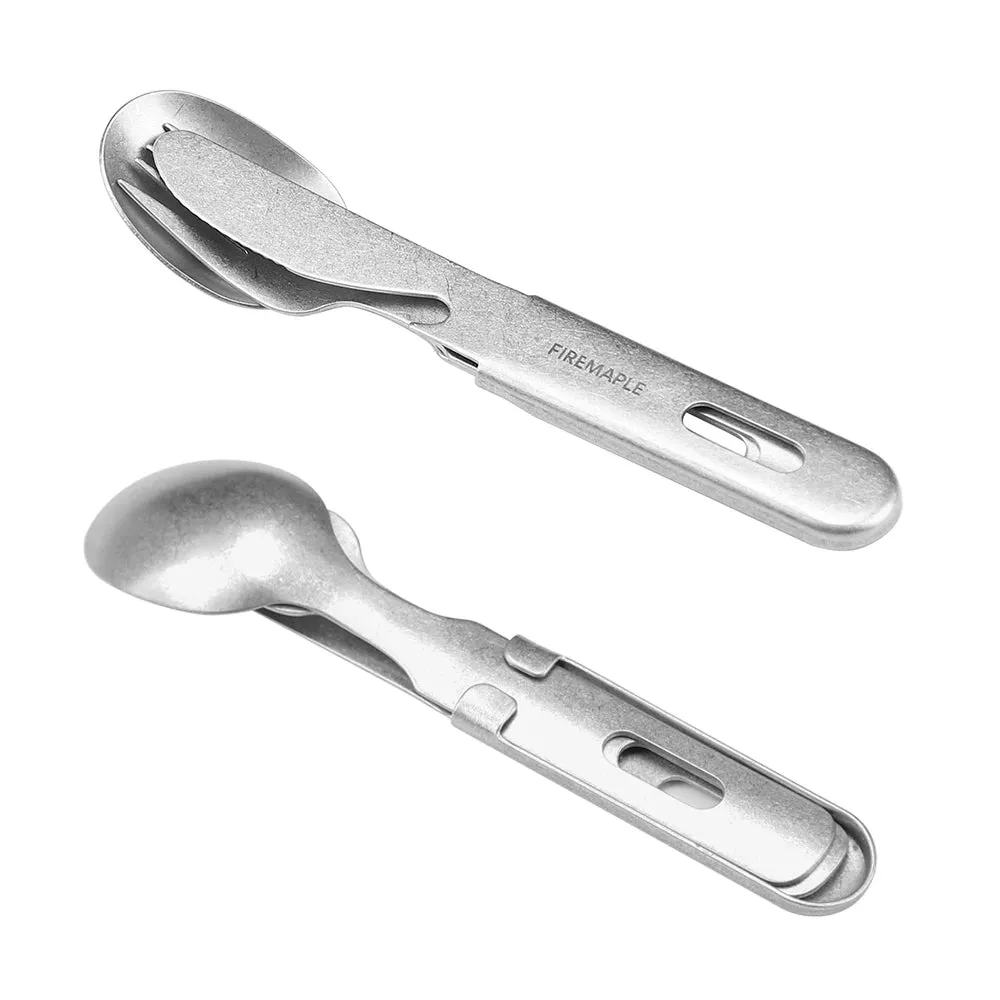 FIRE-MAPLE Antarcti 3-in-1 Utensils Set – Stainless Steel Camping Cutlery (Fork, Knife, Spoon)