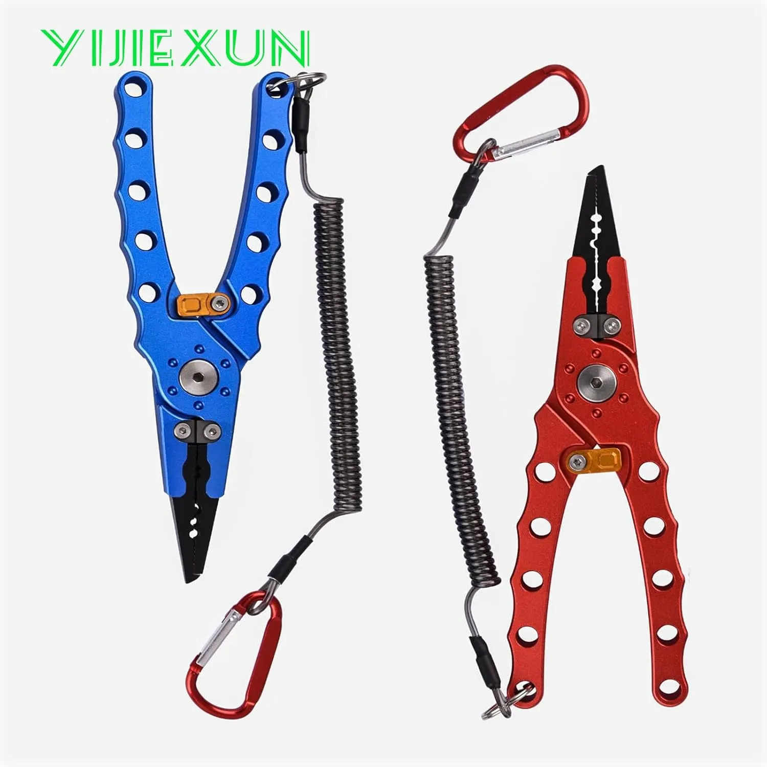 Fishing Pliers with Sheath，gloves and Lanyard; Multi-purpose Saltwater Fishing Pliers with Split Ring,Corrosion Resistance Fly Fishing Pliers(blue)