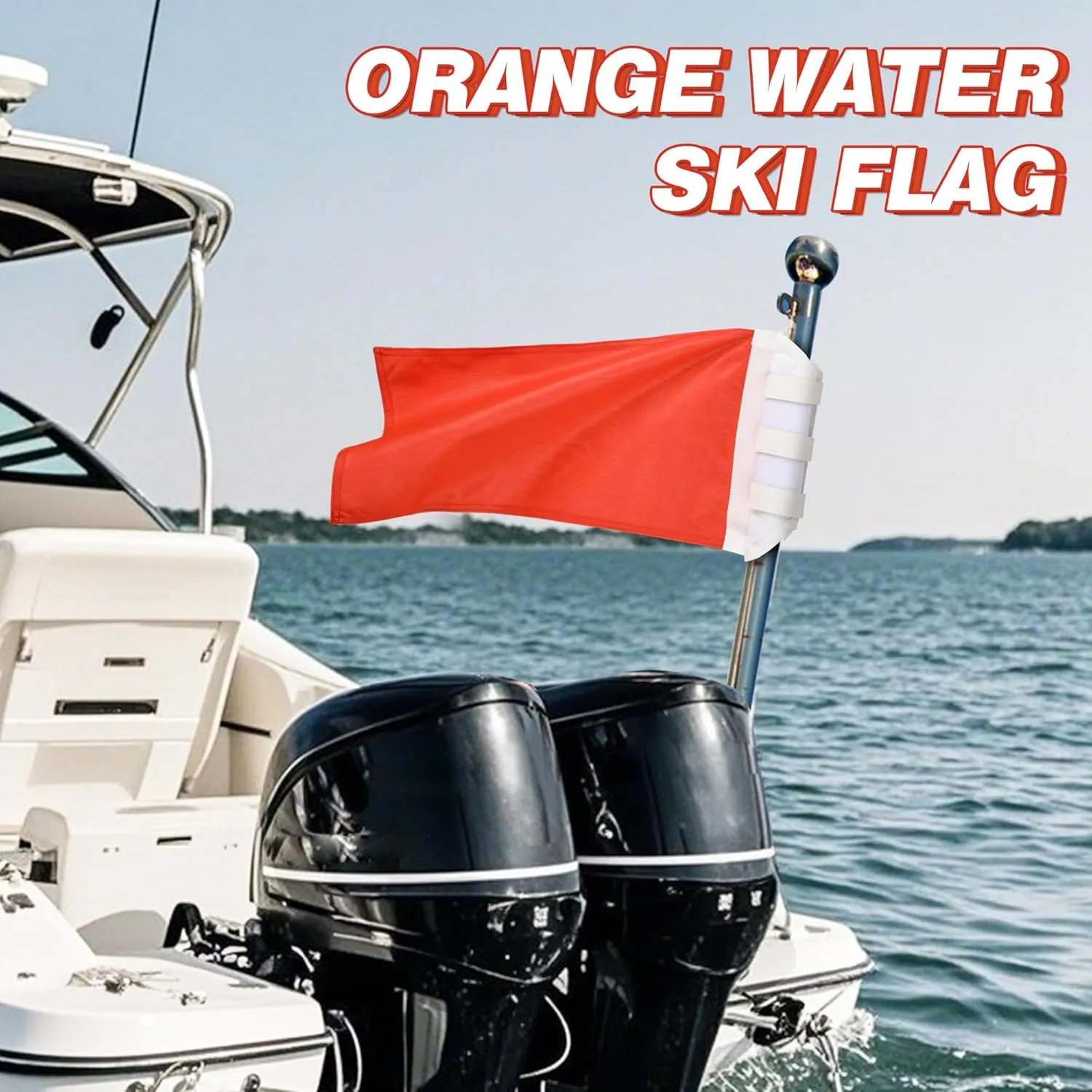 Flag for Boat Fishing Holder Rocket Launcher, Rail Fishing Rod Holder Flag for Boat, Heavy Duty Nylon Sewn Stripes, Universal Banner for Marine Yacht UTV(Solid Color,12 x 18 Inch)