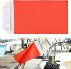 Flag for Boat Fishing Holder Rocket Launcher, Rail Fishing Rod Holder Flag for Boat, Heavy Duty Nylon Sewn Stripes, Universal Banner for Marine Yacht UTV(Solid Color,12 x 18 Inch)